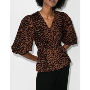 GANNI Leopard Print Top